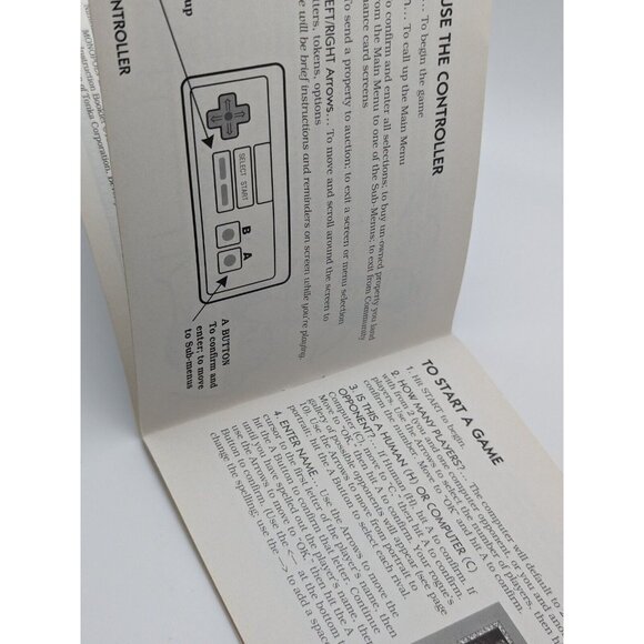 Monopoly (Nintendo Nes, 1991) Manual Booklet Only Parker Bros - Picture 5 of 6